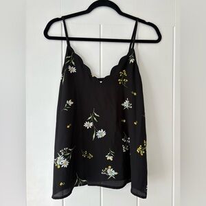 Socialite Black Dress with Yellow and White Floral Design